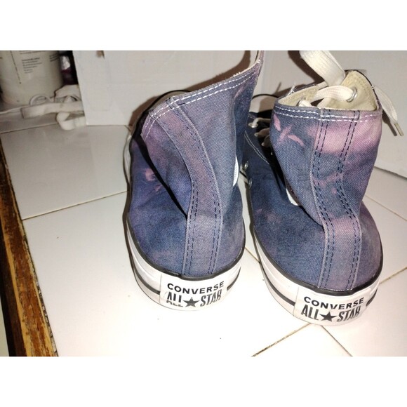 Converse Chuck Taylor All Star Tie DyeBlue Purple Hi Top Sneakers Size 12 Used - Picture 4 of 9